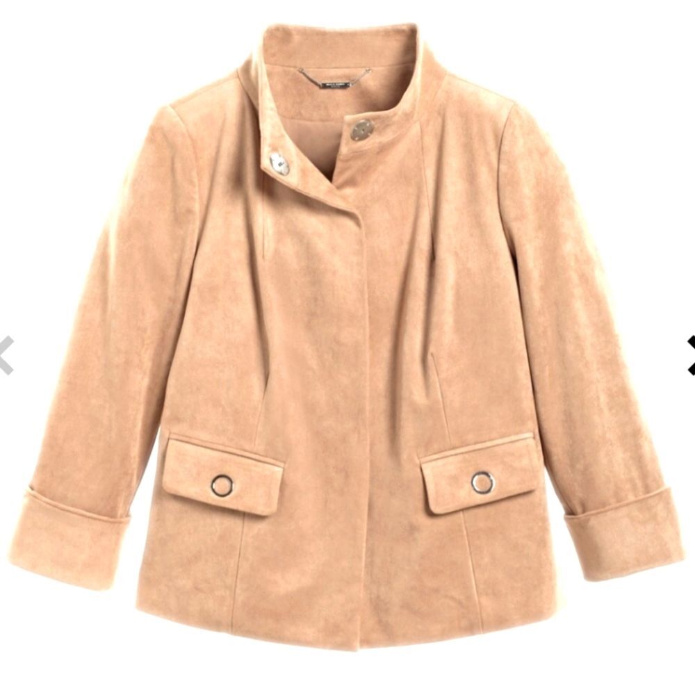 Chico's BLACK LABEL Faux-Suede Crop Jacket Sz 1 (8)